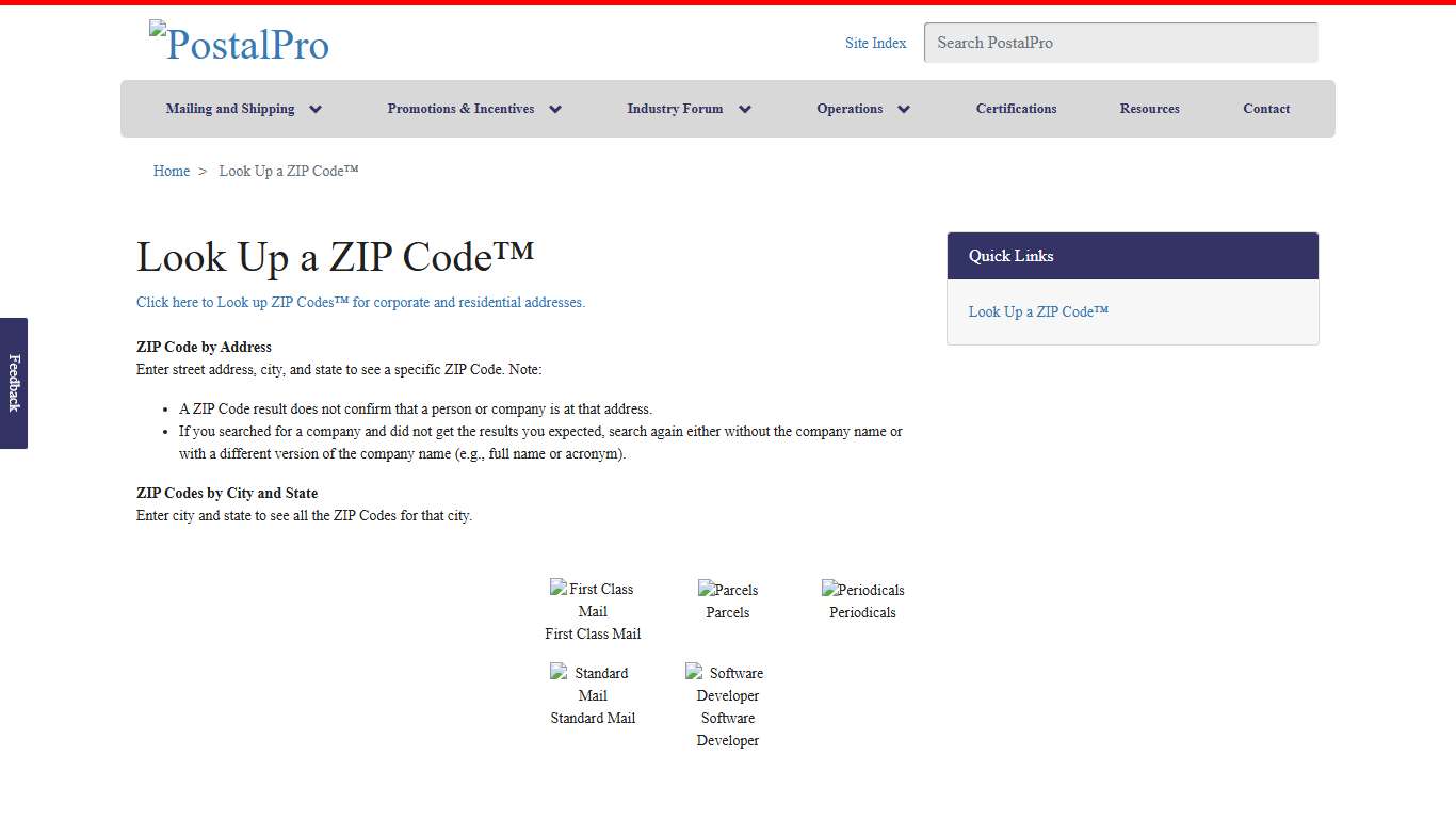 Look Up a ZIP Code PostalPro